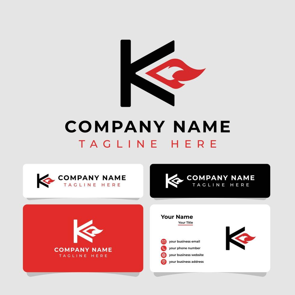 lettera K fuoco logo, adatto per qualunque attività commerciale relazionato per fuoco con K iniziali. vettore