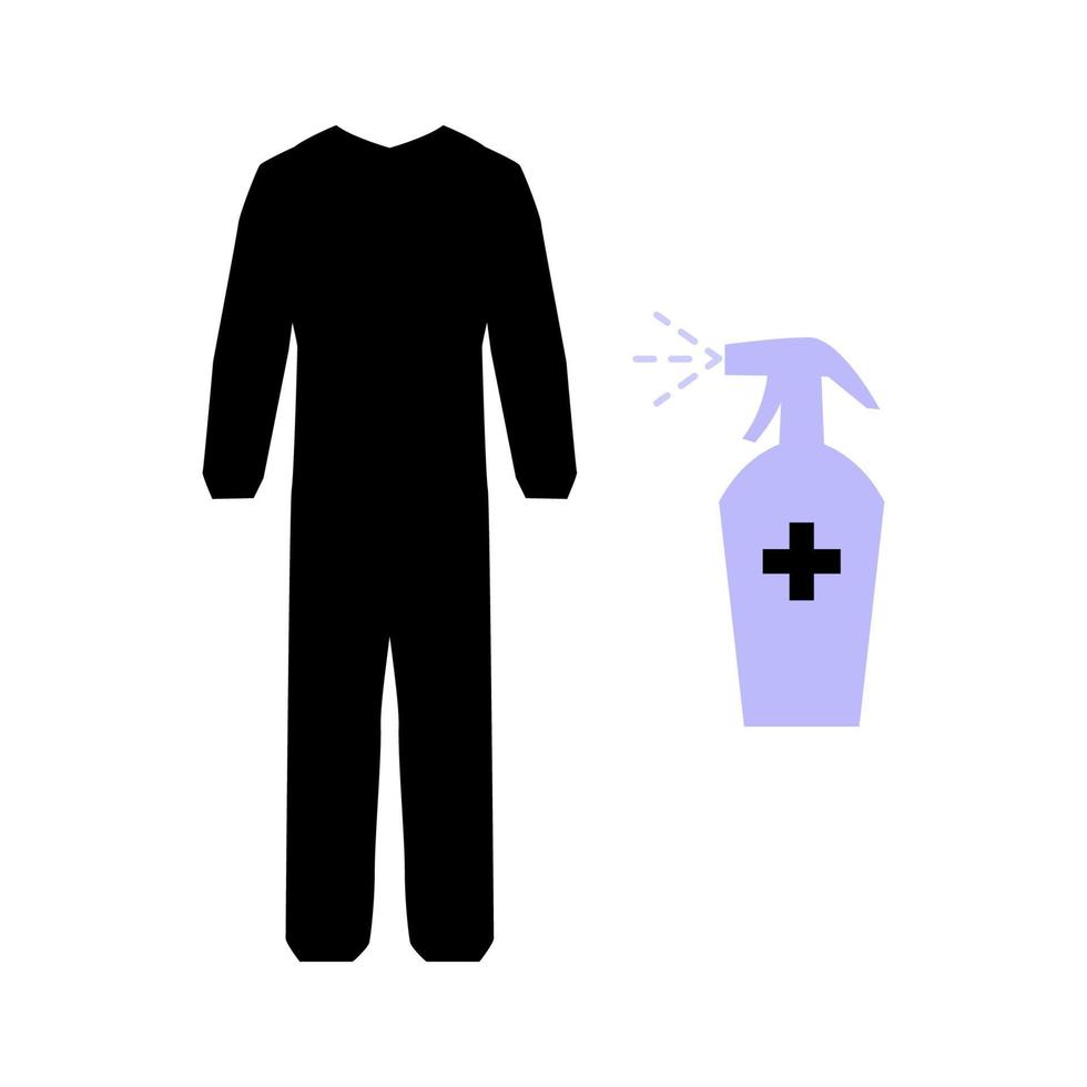 vettore illustrazione design di pulizia Abiti con antisettico liquido