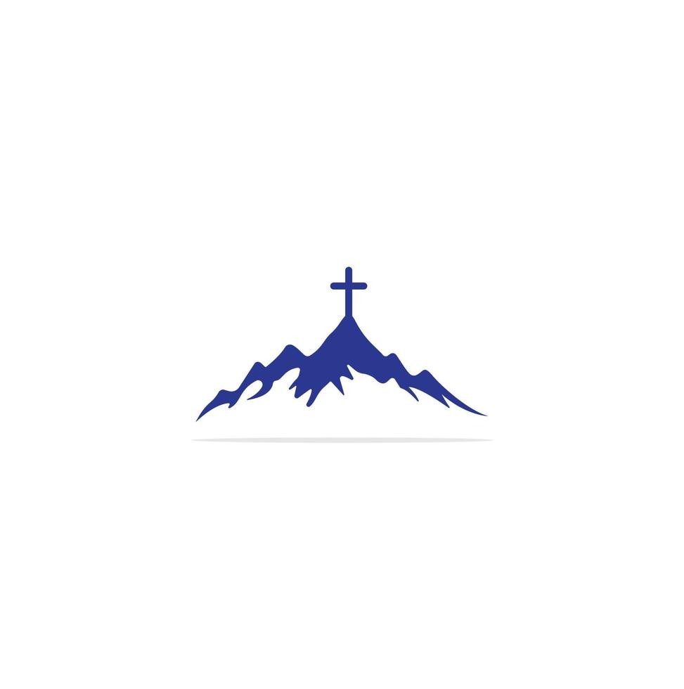 Chiesa logo disegni con montagna, minimalista logo. persone Chiesa vettore logo design modello. Chiesa e cristiano organizzazione logo.