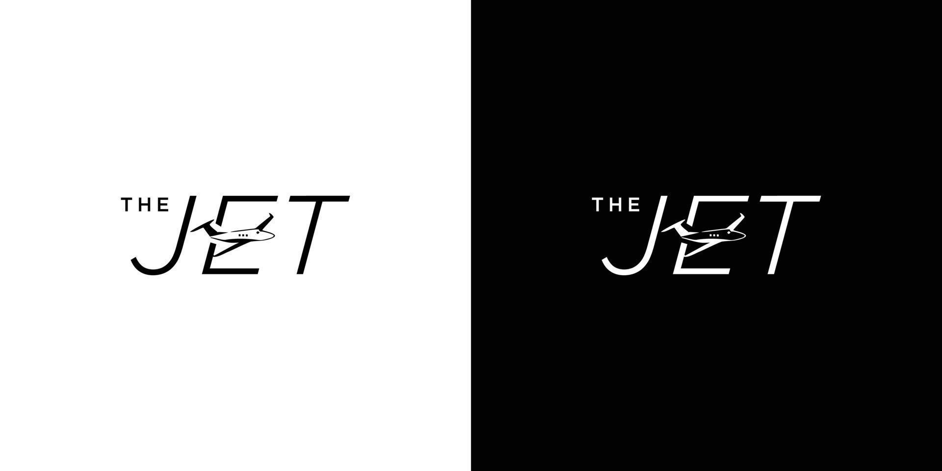 Jet aereo logo design semplice e moderno vettore