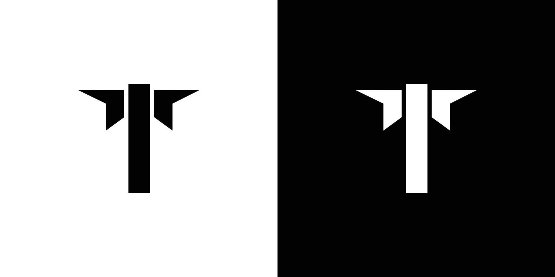 design moderno e forte del logo della lettera t delle iniziali vettore