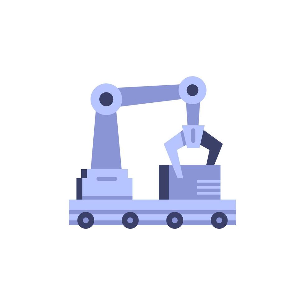 robotica montaggio linea, automazione per produzione vettore icona