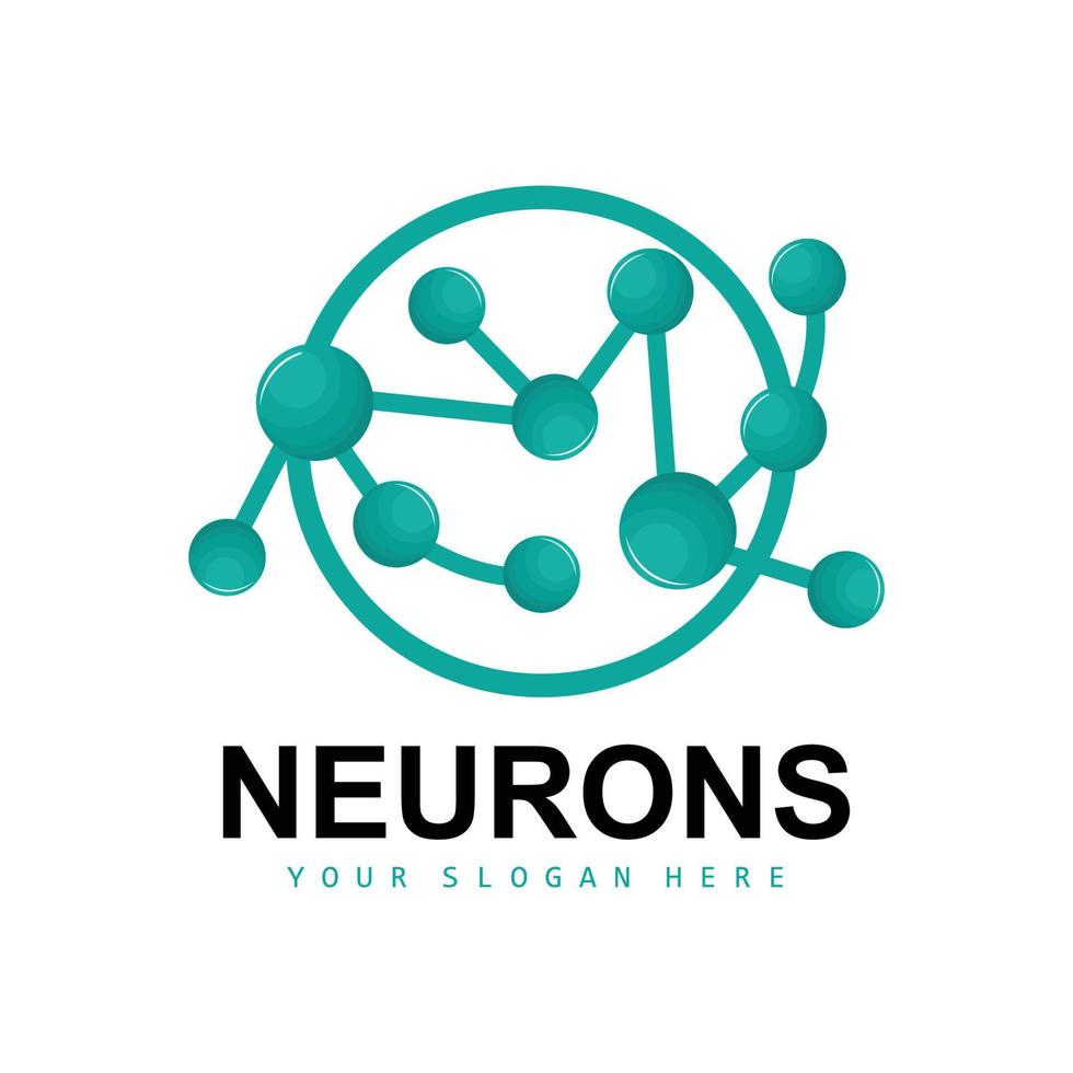 neurone logo, molecola logo disegno, vettore e, modello illustrazione