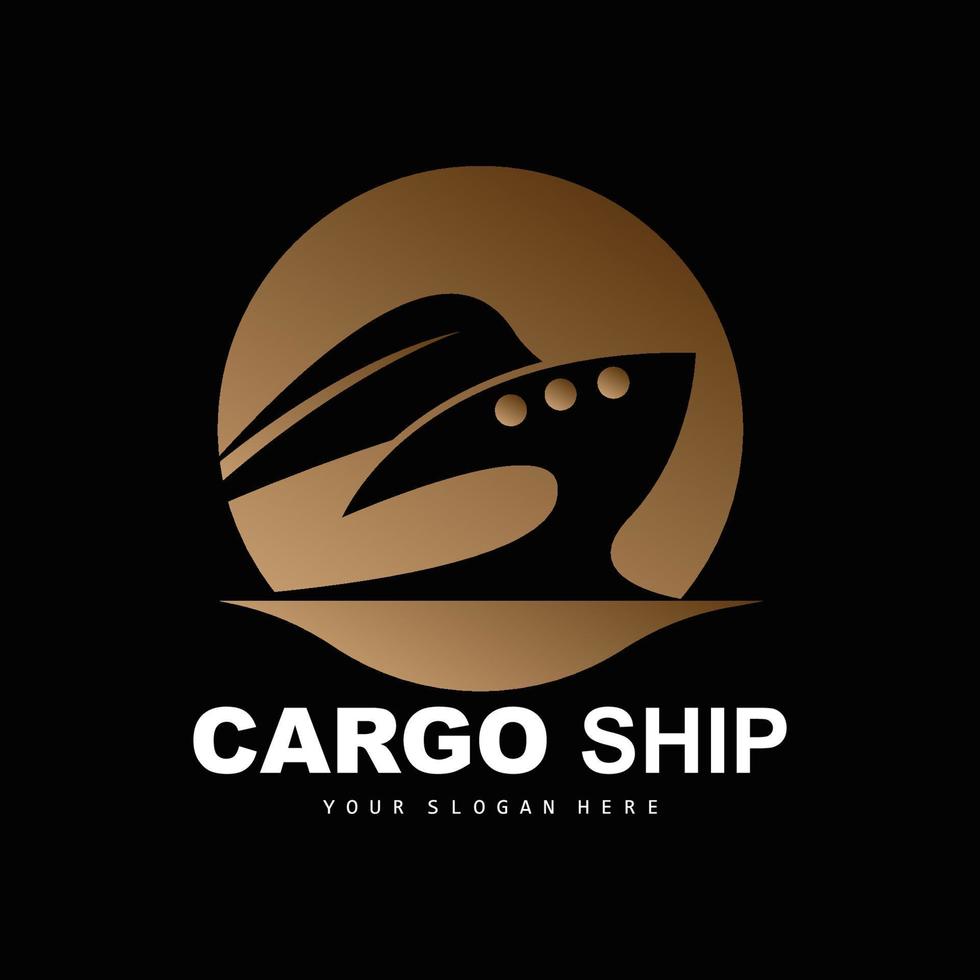 carico nave logo, veloce carico nave vettore, barca a vela, design per nave produzione azienda, corso d'acqua andare in barca, marino veicoli, trasporto, la logistica vettore