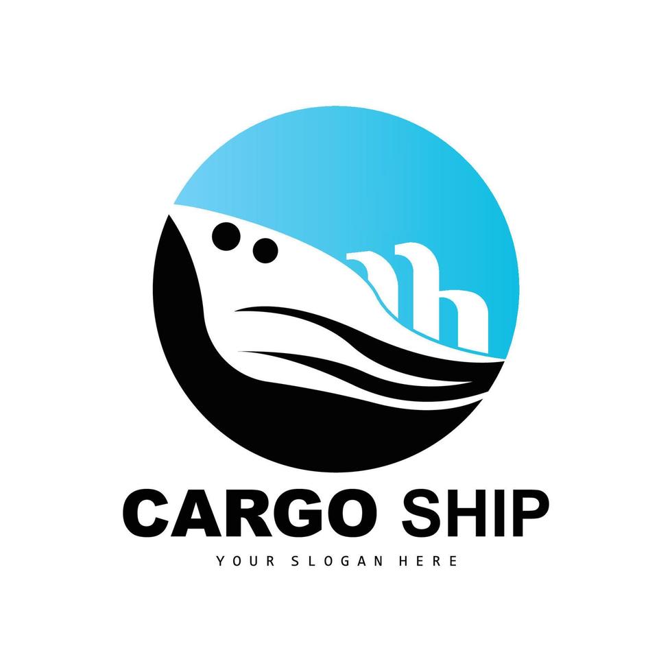 carico nave logo, veloce carico nave vettore, barca a vela, design per nave produzione azienda, corso d'acqua andare in barca, marino veicoli, trasporto, la logistica vettore