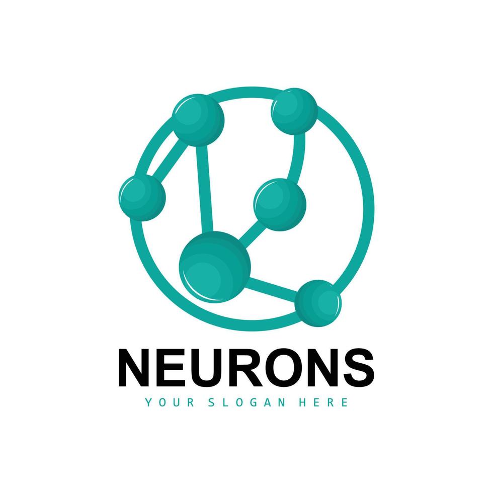 neurone logo, molecola logo disegno, vettore e, modello illustrazione