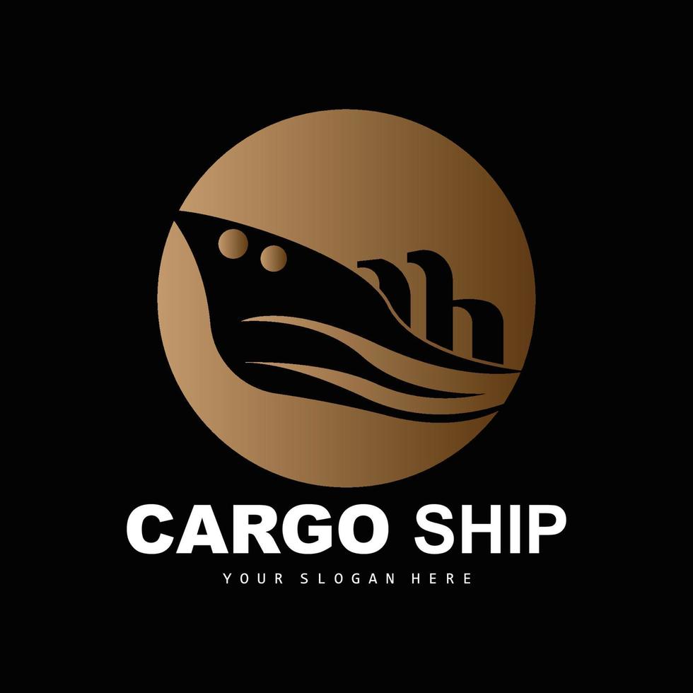 carico nave logo, veloce carico nave vettore, barca a vela, design per nave produzione azienda, corso d'acqua andare in barca, marino veicoli, trasporto, la logistica vettore