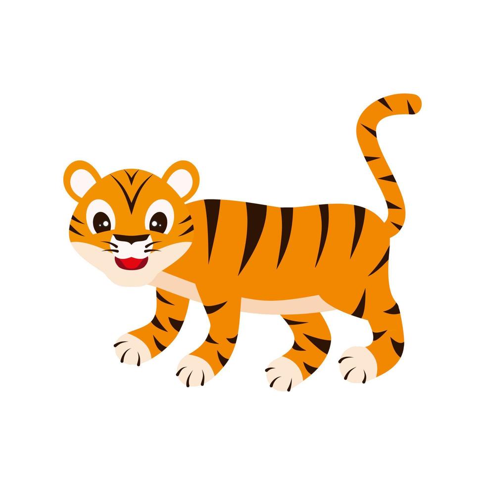 allegro cartone animato tigre vettore illustrazione