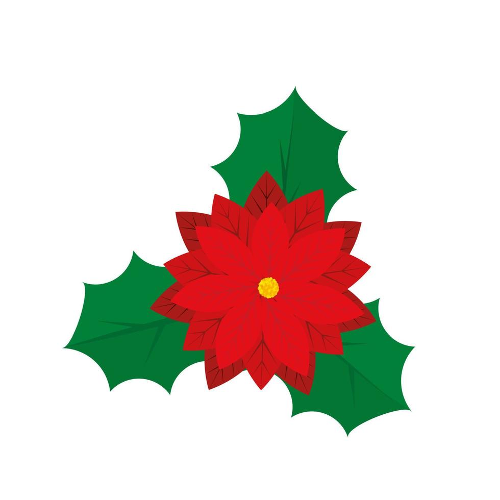 Natale rosso poinsettia vettore fiore. inverno impianti, floreale elementi illustrazione acquerello concetto su trasparente sfondo. tradizionale natale impostato di fioritura mazzo verde le foglie e rosso petali