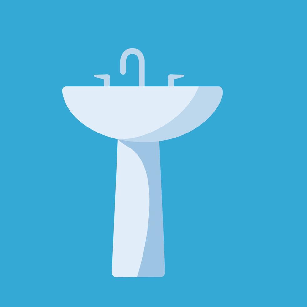 Lavello bagno piatto vettore colore icona per applicazioni e siti web