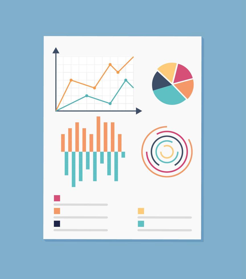 revisione concetto. realistico design di contabilità, ricerca, calcolo, gestione, finanziario analisi. superiore Visualizza. attività commerciale sfondo con del desktop elementi. vettore