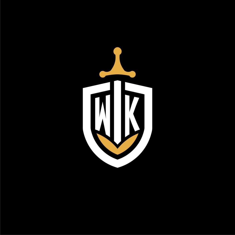 creativo lettera sett logo gioco esport con scudo e spada design idee vettore