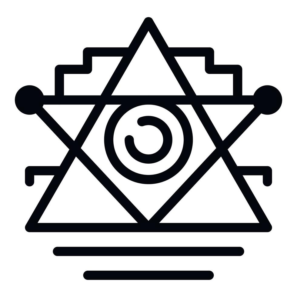 alchimia tatuaggio icona, schema stile vettore