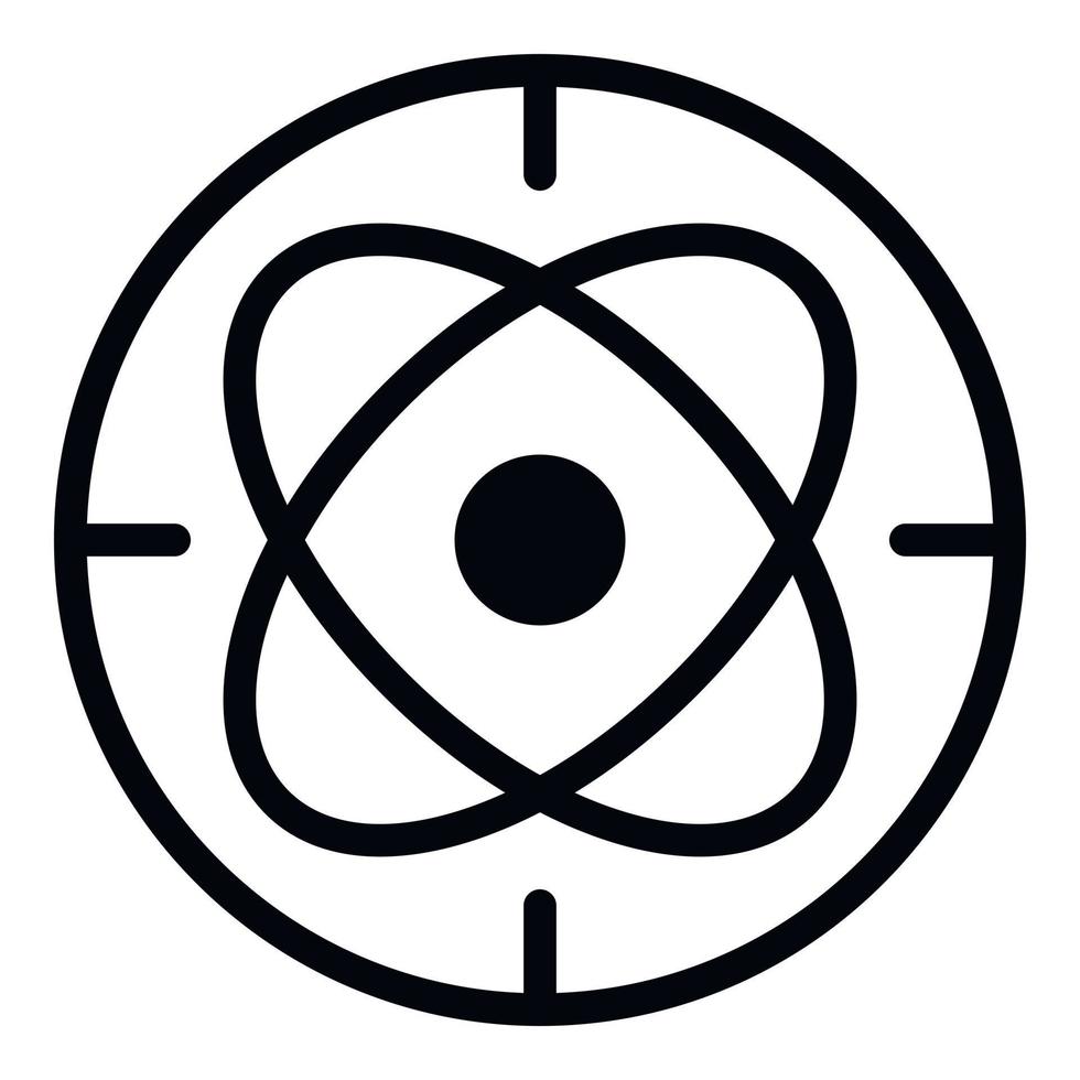 cerchio atomo alchimia icona, schema stile vettore