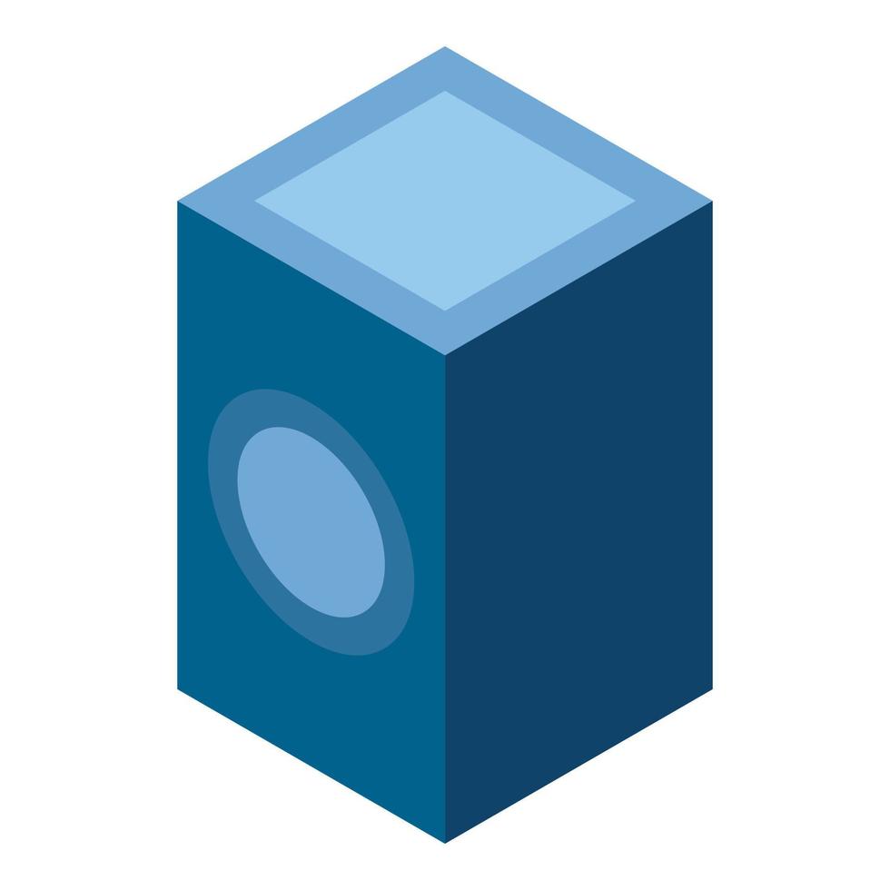 blu carta scatola icona, isometrico stile vettore