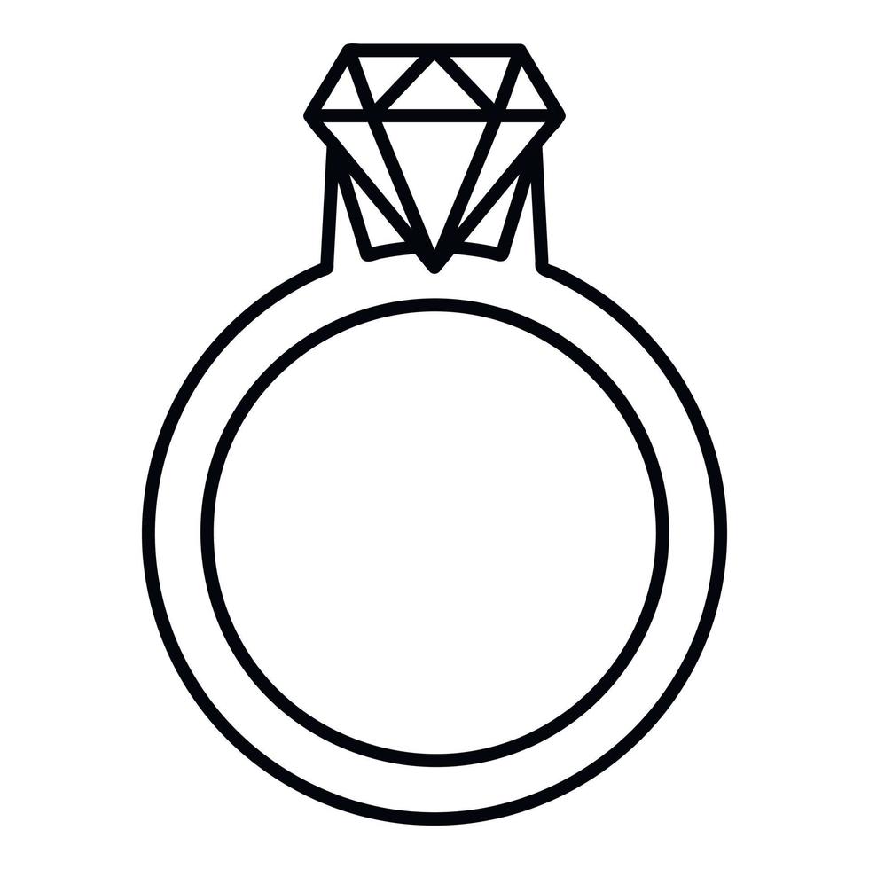 oro squillare con un' diamante icona, schema stile vettore