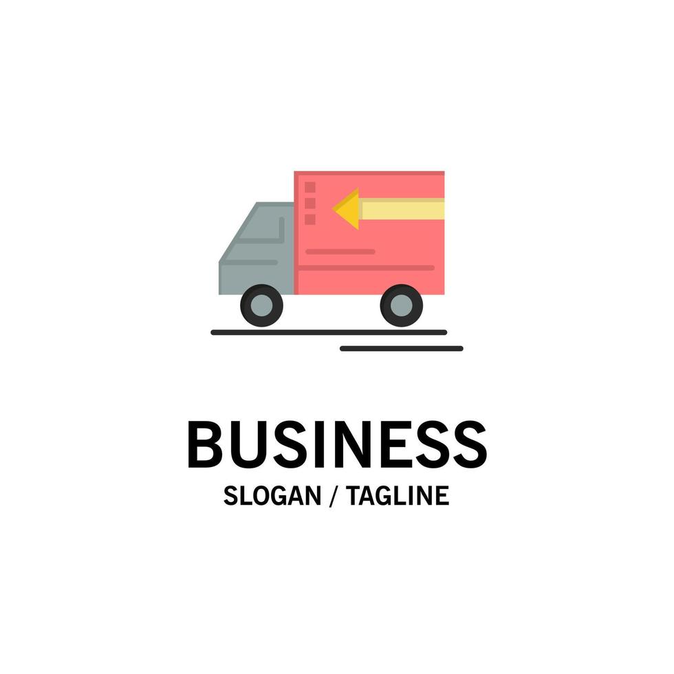 camion consegna merce veicolo attività commerciale logo modello piatto colore vettore