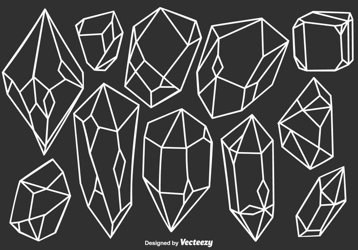 Set di cristalli di quarzo vettoriale