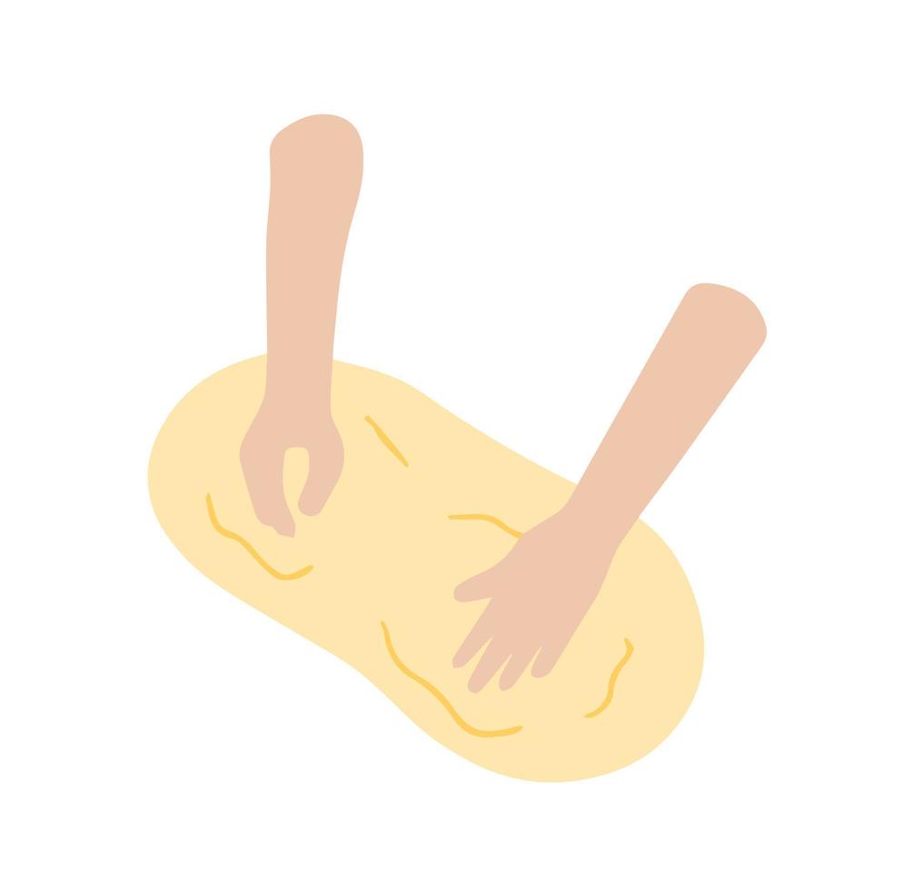 preparazione di Impasto per Pizza o cottura al forno. fatti in casa forno e torta. cucinando e cibo. piatto cartone animato vettore