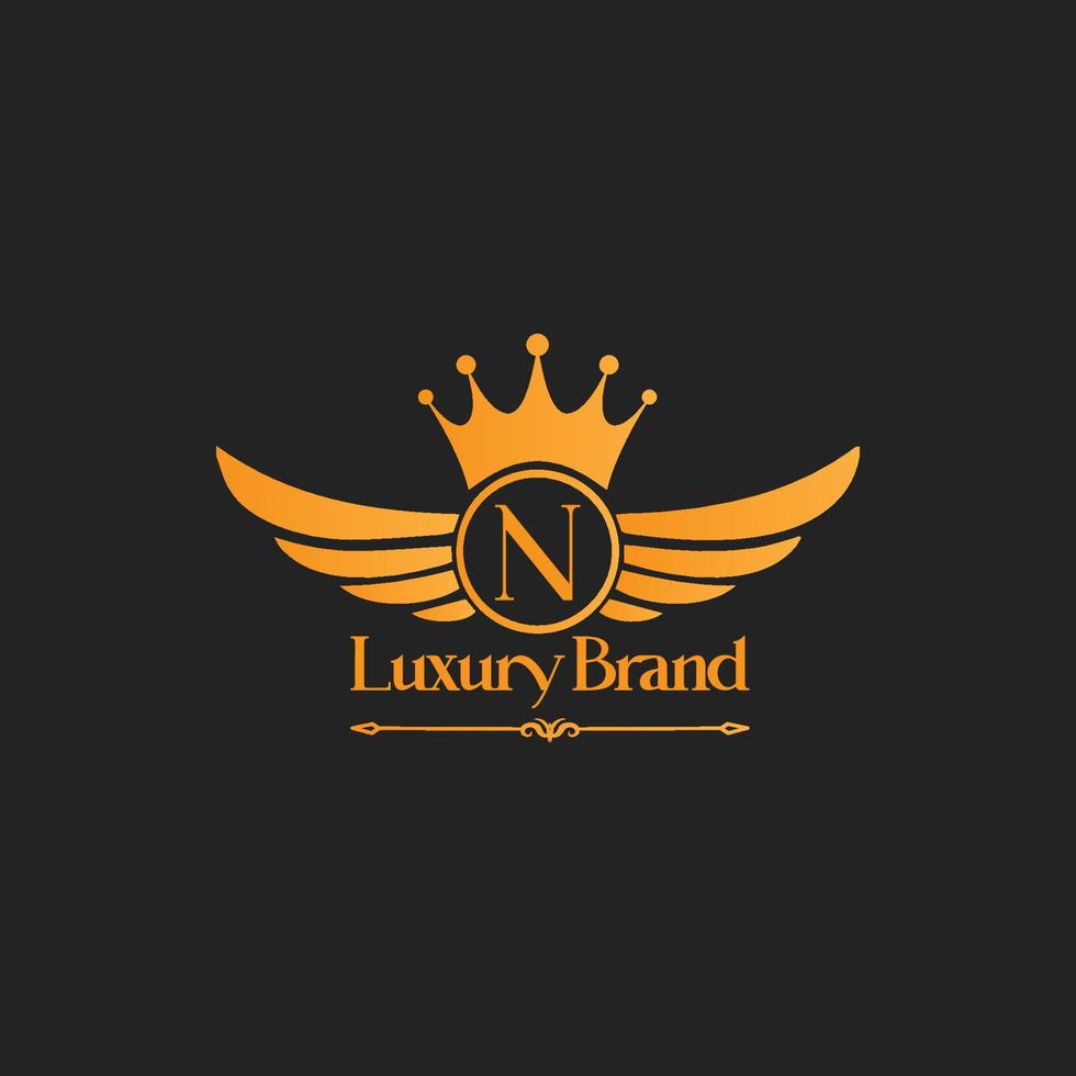 lusso lettera n logo design concetto geometrico d'oro stella forme per attività commerciale lussi, boutique, Hotel, moda, iniziali, e Di Più marca identità vettore