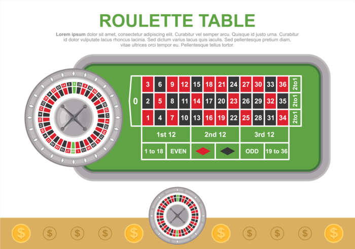 Illustrazione di vettore del tavolo della roulette