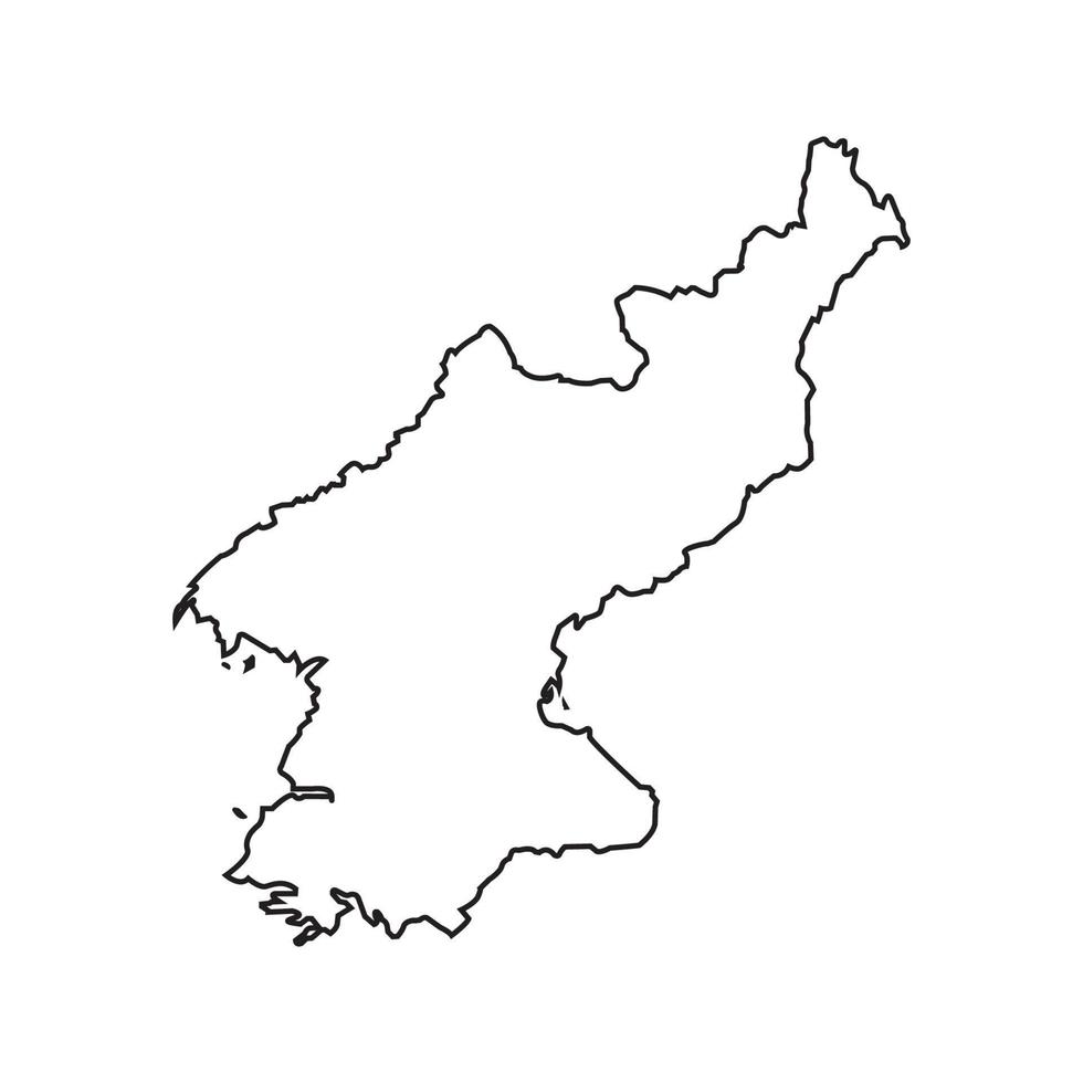 nord Corea carta geografica icona vettore