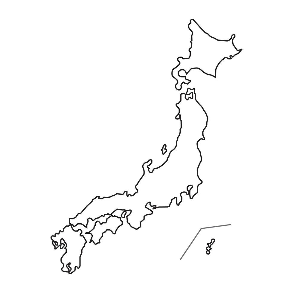 Giappone carta geografica icona vettore