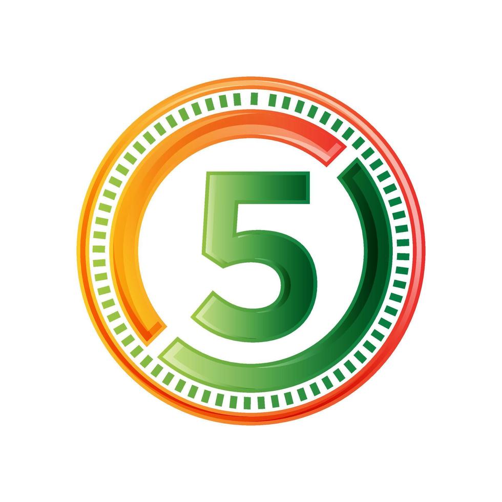 cerchio turni stili astratto 5 cinque logo vettore grafico design per simbolo cartello elemento