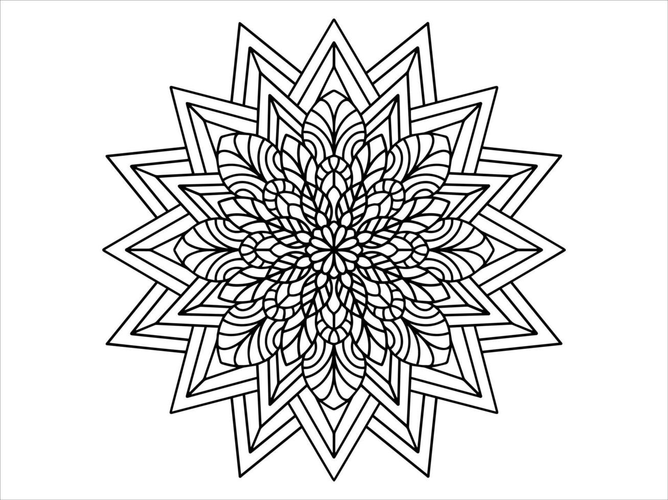 mandala linea arte illustrazione vettore