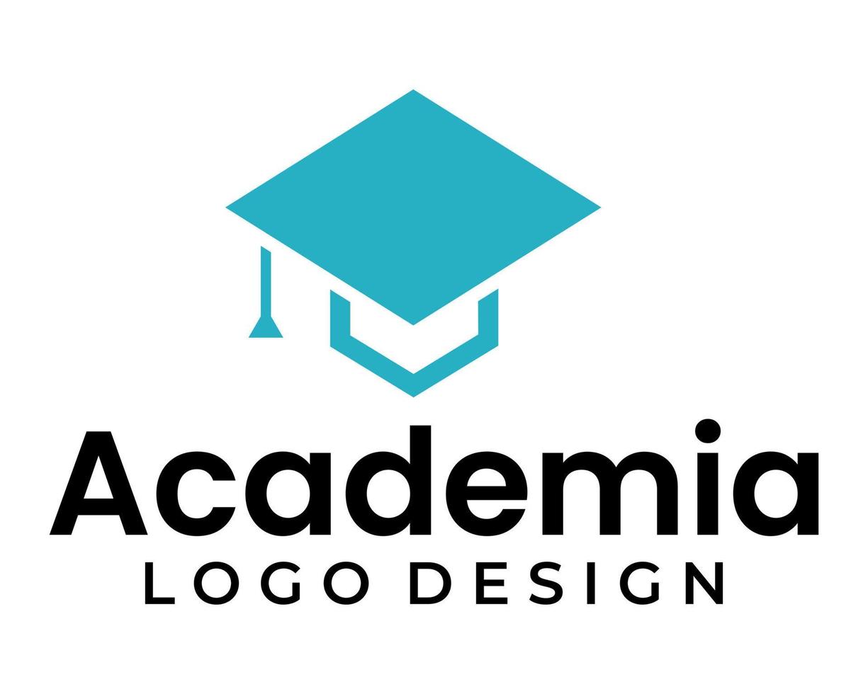 geometrico accademia cappello logo design. vettore