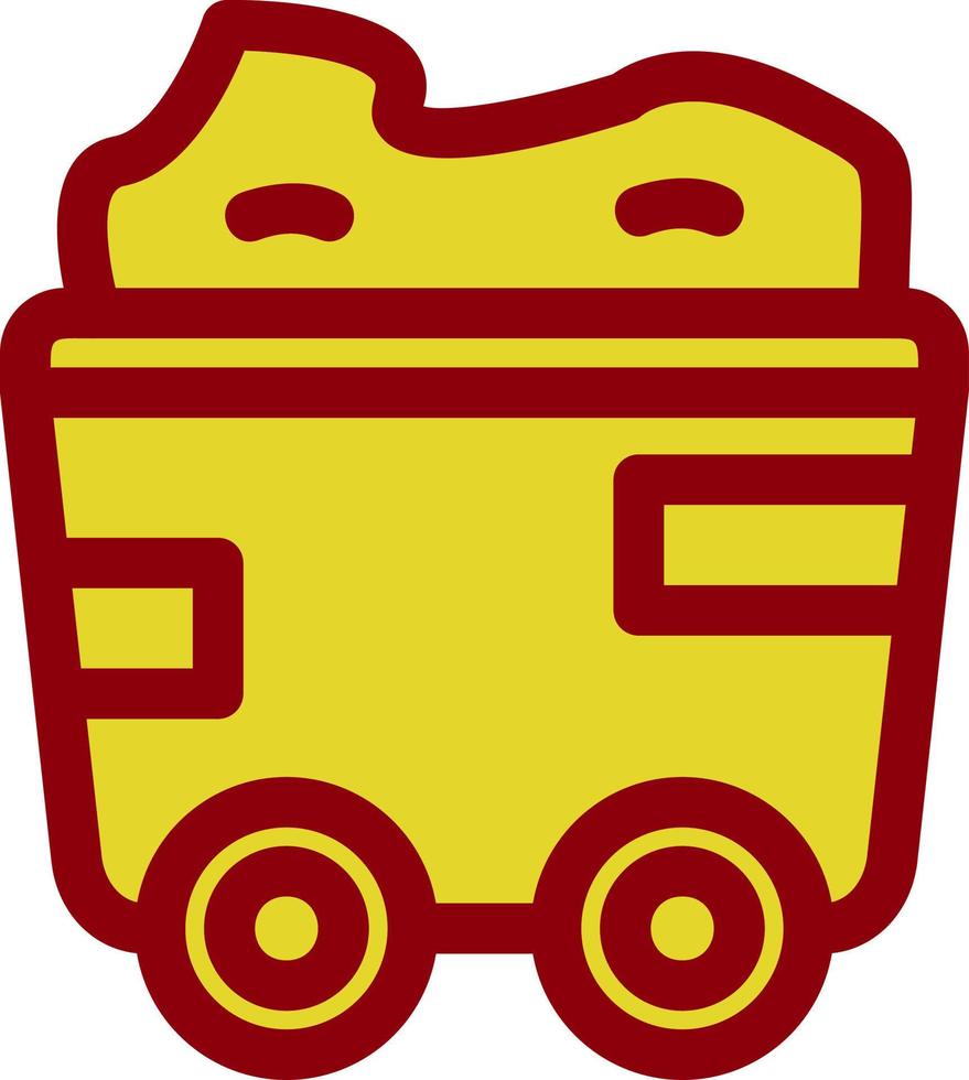 icona del glifo del carrello minerario vettore