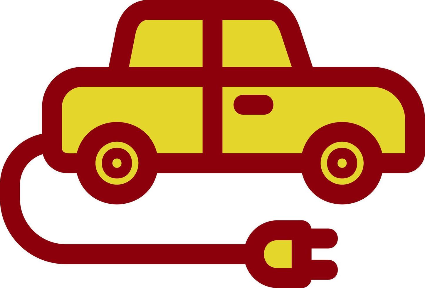 icona del glifo dell'auto elettrica vettore