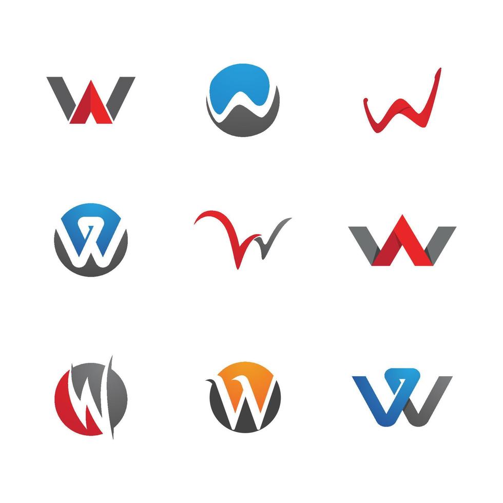 w lettera logo modello vettore