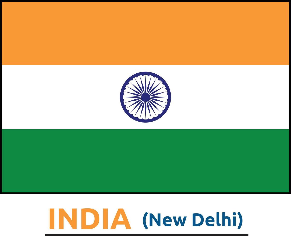 indiano bandiera completamente modificabile e scalabile vettore