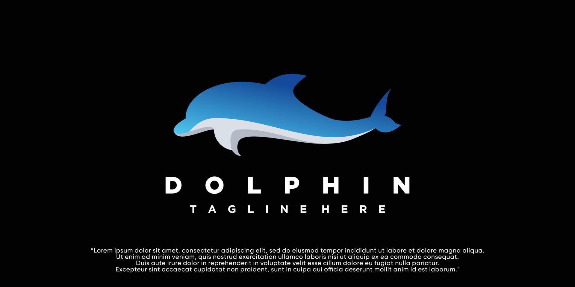 delfino icona design del logo modello premio vettore