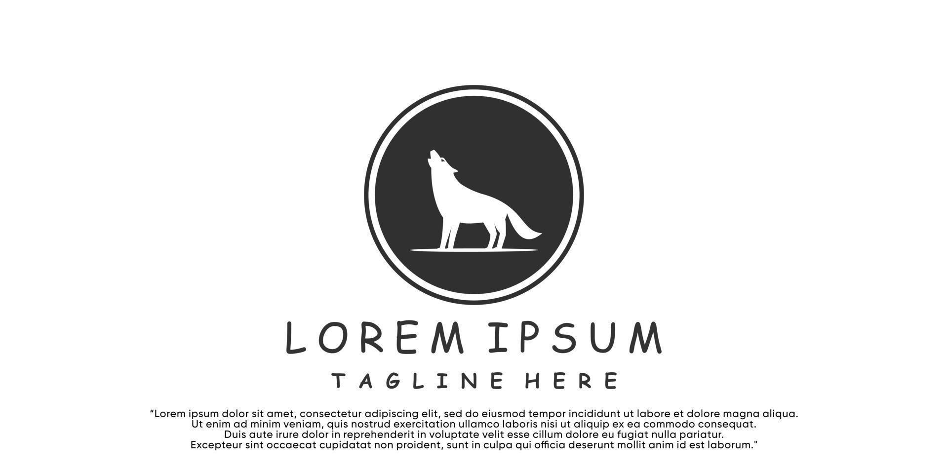 lorem ipsum logo design illustrazione lupo premio vettore
