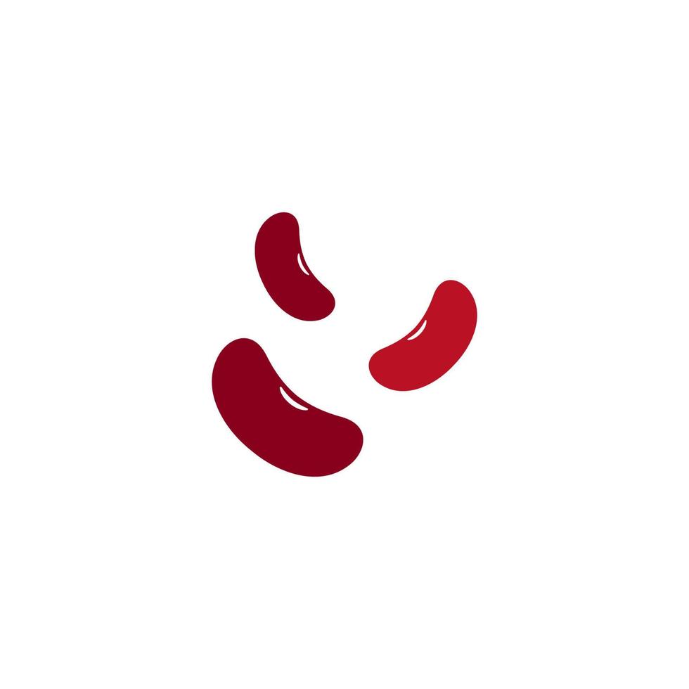 rosso rene fagioli modello logo vettore icona illustrazione