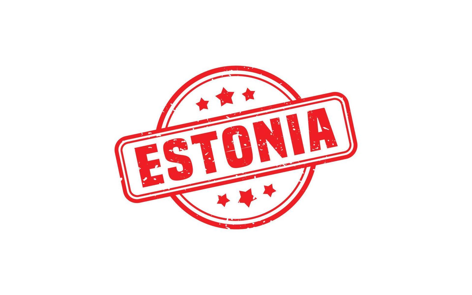 Estonia francobollo gomma da cancellare con grunge stile su bianca sfondo vettore