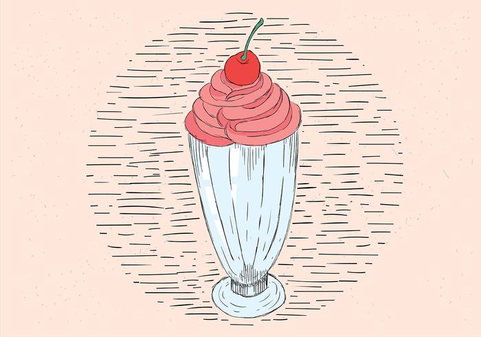 Illustrazione disegnata a mano libera del gelato di vettore