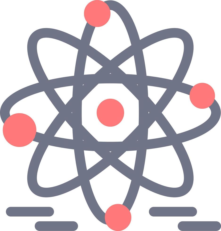 atomo formazione scolastica nucleare piatto colore icona vettore icona bandiera modello