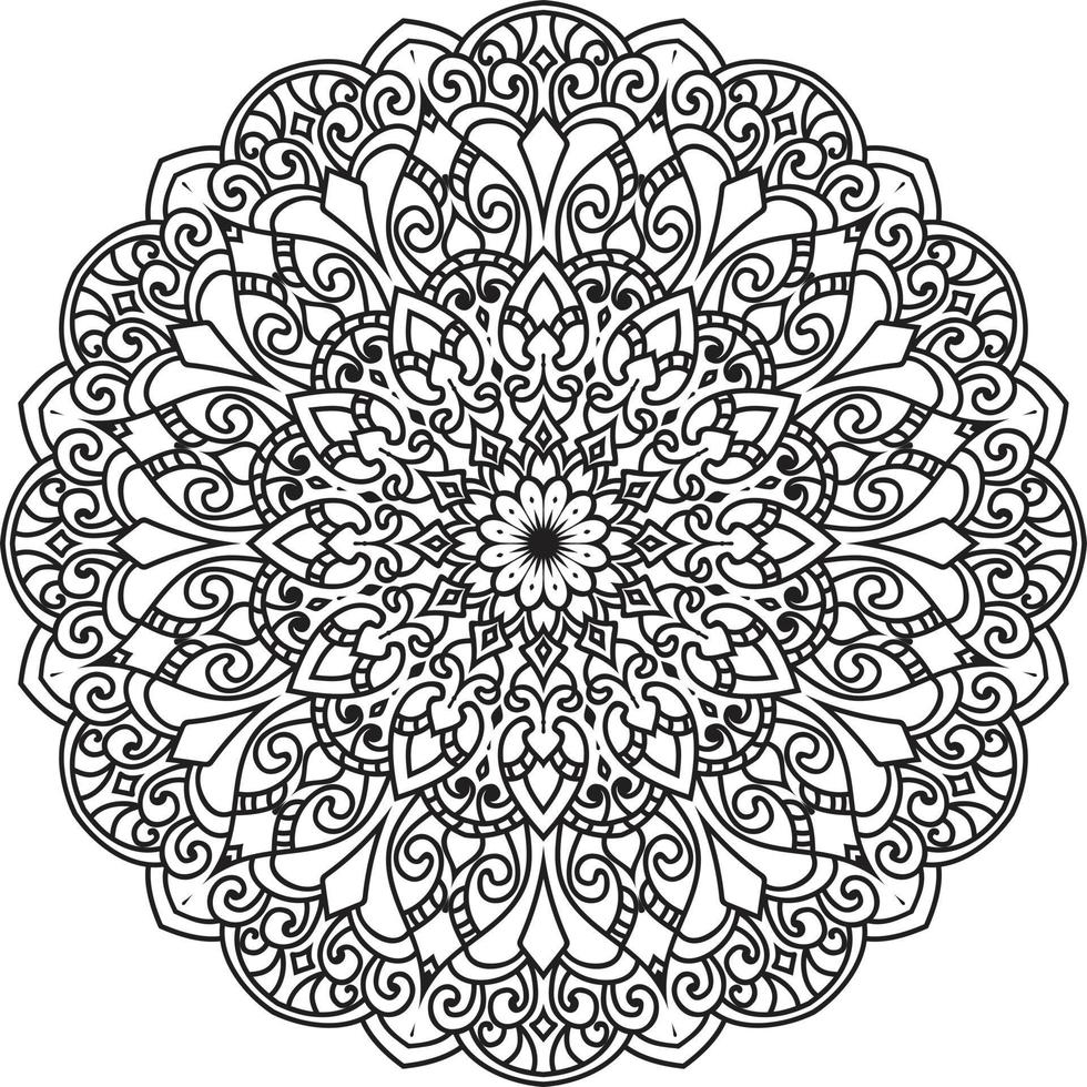 mandala fiore circolare su bianco vettore libero