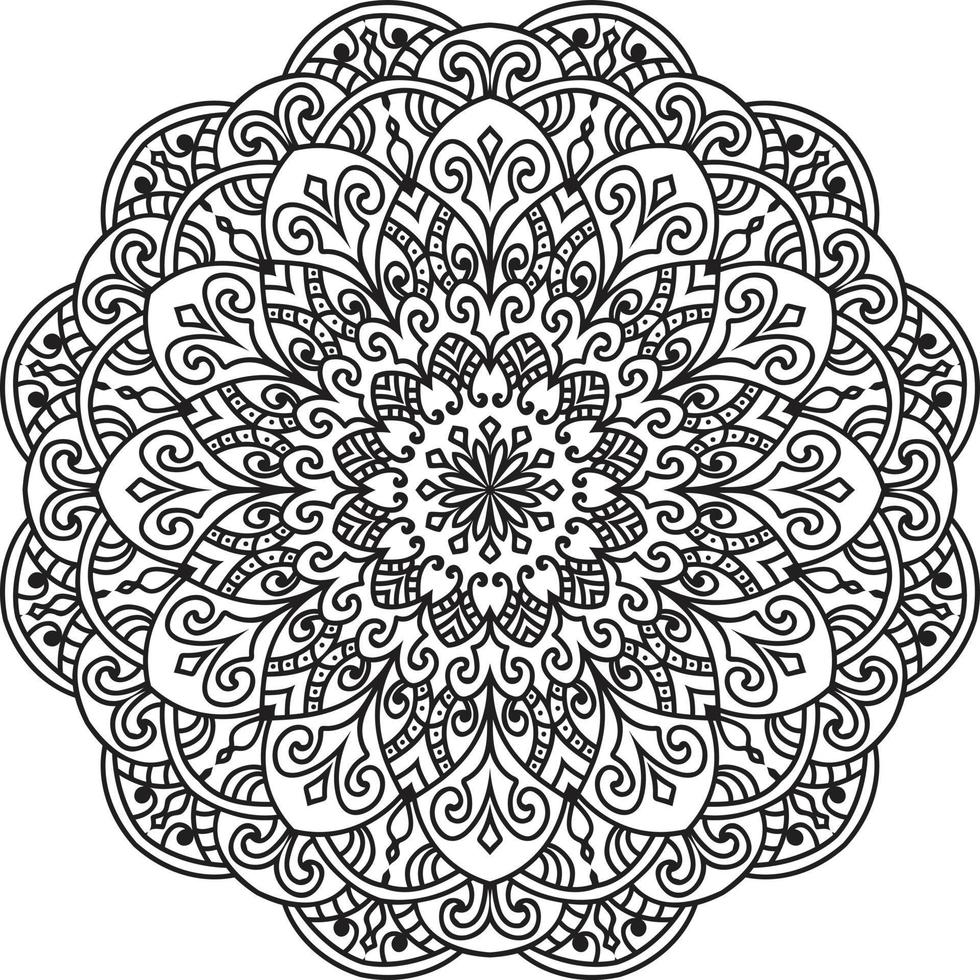 mandala fiore circolare su bianco vettore libero