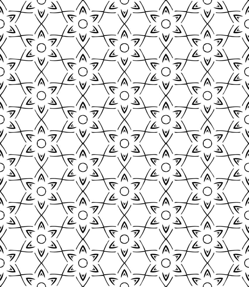 nero e bianca senza soluzione di continuità astratto modello. sfondo e sfondo. in scala di grigi ornamentale design. vettore