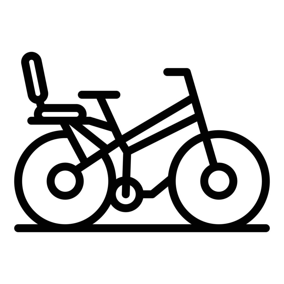 alto velocità bambini bicicletta icona, schema stile vettore