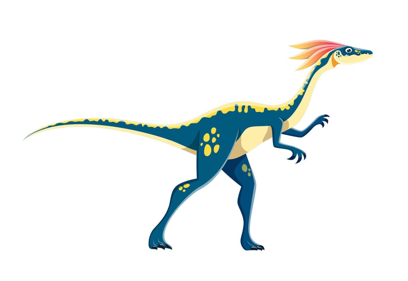 cartone animato compsognathus dinosauro comico personaggio vettore