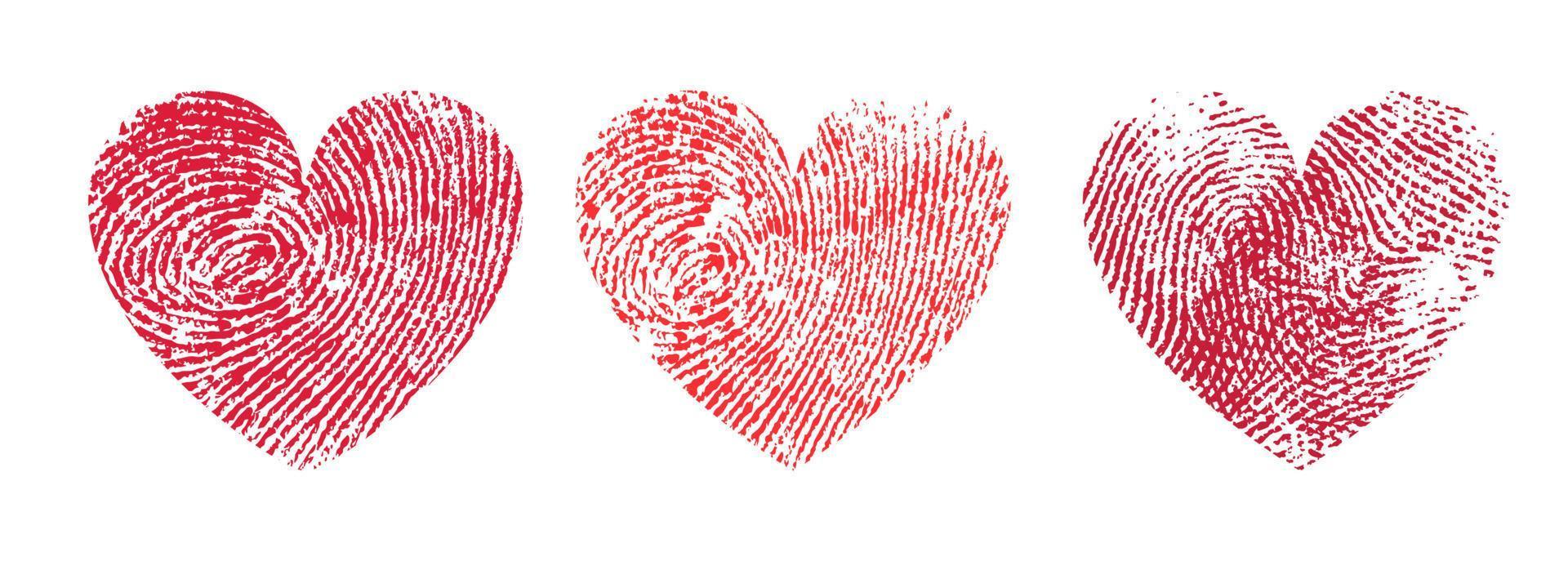impronta digitale cuore isolato vettore rosso pollice Stampa