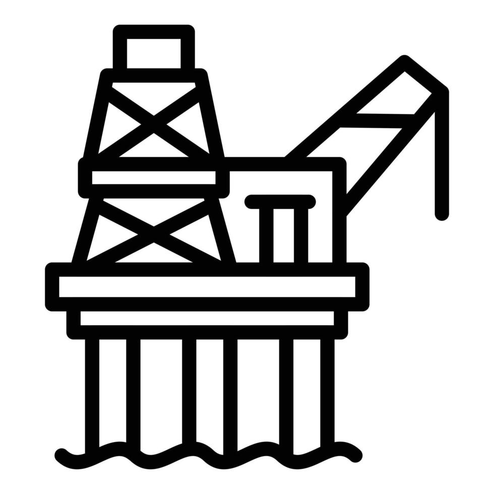 industria mare perforazione impianto icona, schema stile vettore