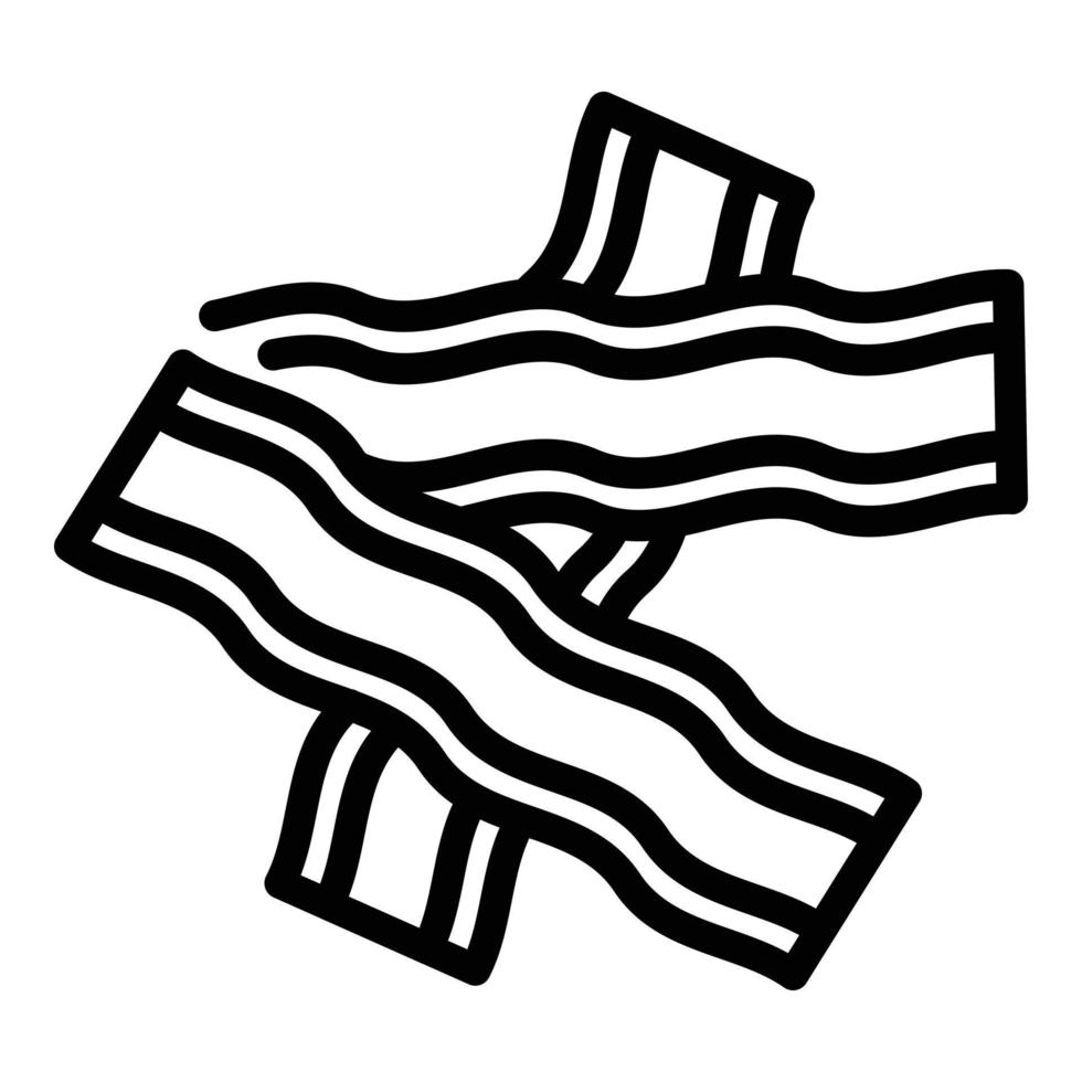 Bacon cibo icona, schema stile vettore