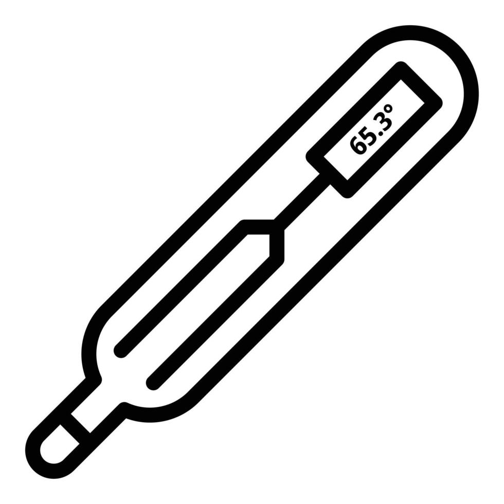 corpo termometro icona, schema stile vettore