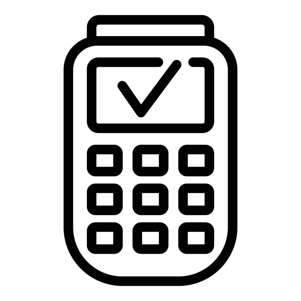 mobile transazione icona, schema stile vettore